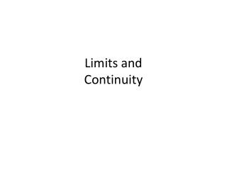 Limits and Continuity