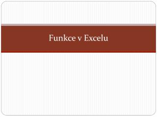 funkce v excelu