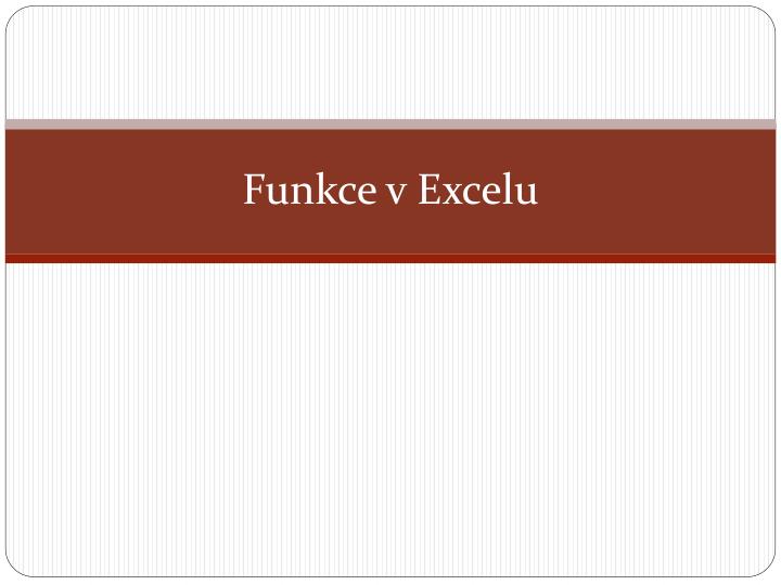 funkce v excelu