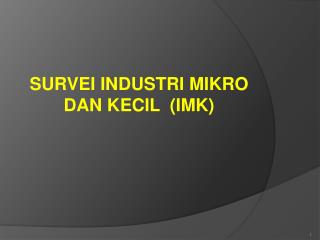 survei industri mikro dan kecil imk