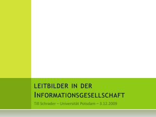 leitbilder in der informationsgesellschaft