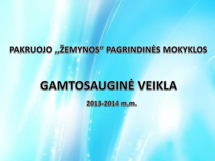 pakruojo emynos pagrindin s mokyklos gamtosaugin veikla 2013 2014 m m