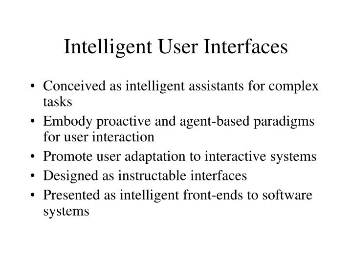 intelligent user interfaces