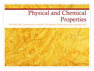 physical and chemical properties