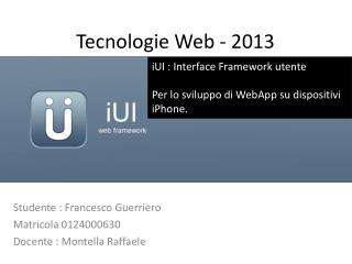 Tecnologie Web - 2013