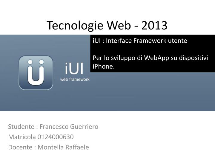 tecnologie web 2013