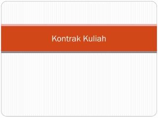 kontrak kuliah