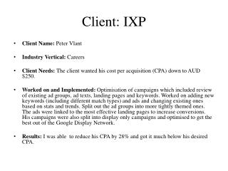 Client: IXP