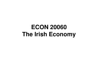 ECON 20060 The Irish Economy