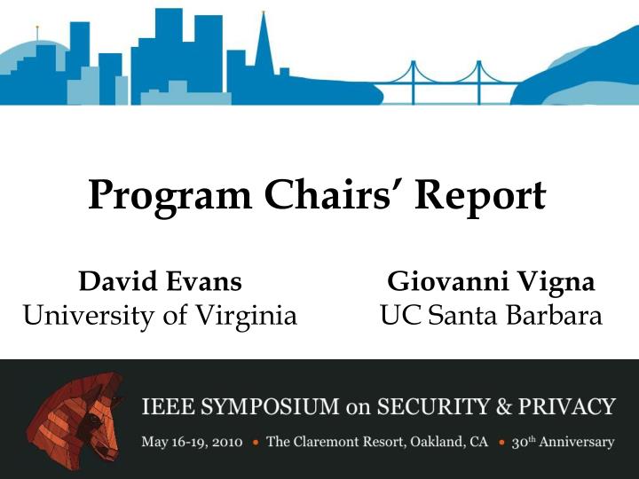 program chairs report