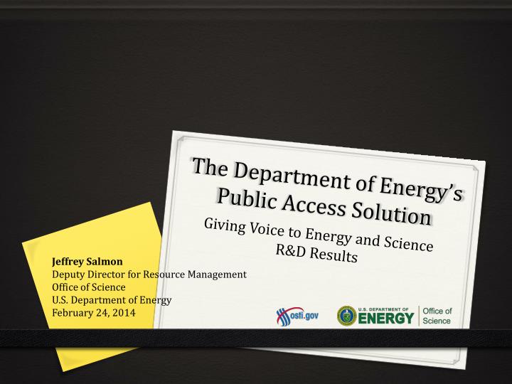 the department of energy s public access solution