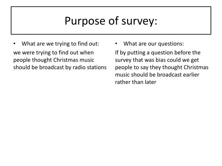purpose of survey