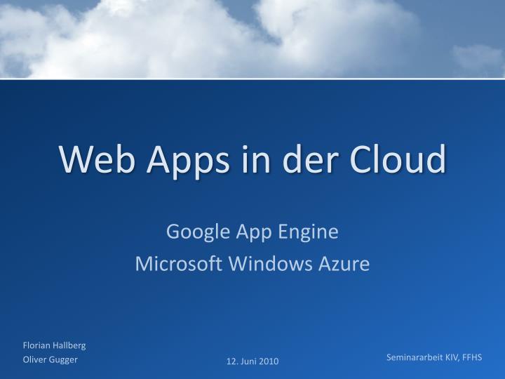 web apps in der cloud