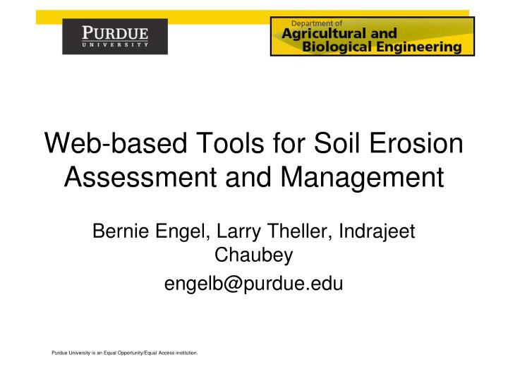 web based tools for soil erosion assessment and management