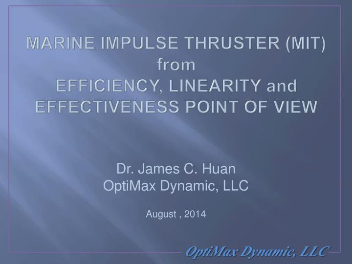 marine impulse thruster mit from efficiency linearity and effectiveness point of view