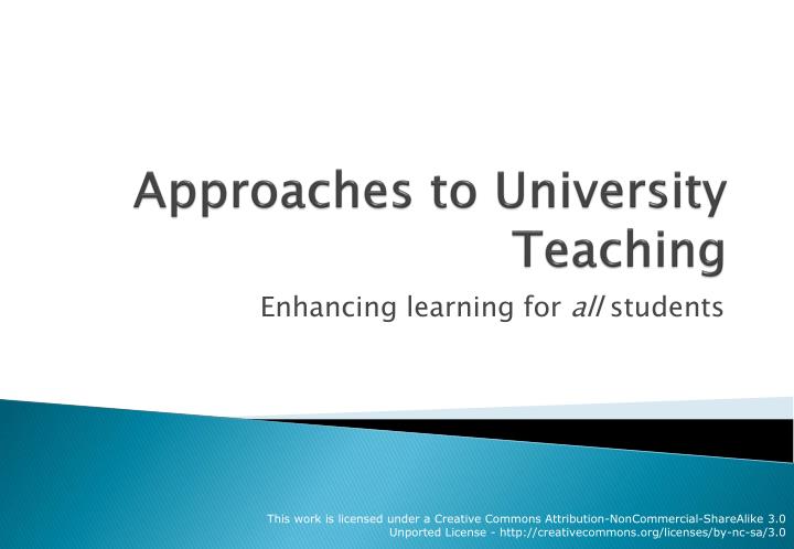 approaches to university teaching