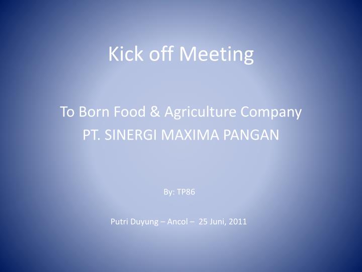 kick off meeting