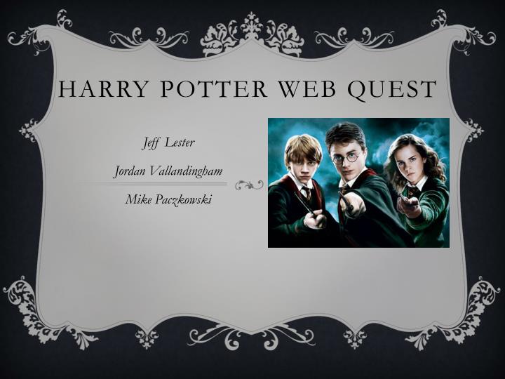 harry potter web quest
