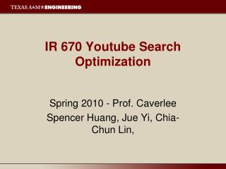 IR 670 Youtube Search Optimization