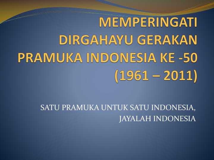 memperingati dirgahayu gerakan pramuka indonesia ke 50 1961 2011