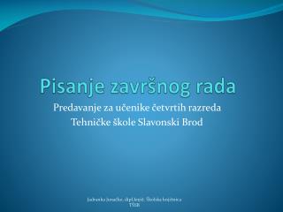 pisanje zavr nog rada