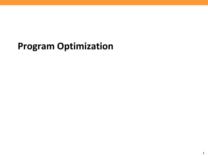 program optimization