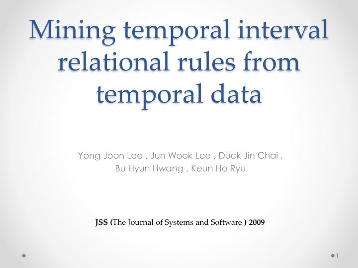 mining temporal interval relational rules from temporal data