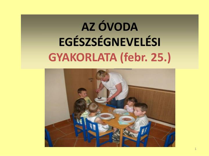 az voda eg szs gnevel si gyakorlata febr 25