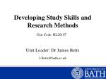 Developing Study Skills and Research Methods - slide 1
