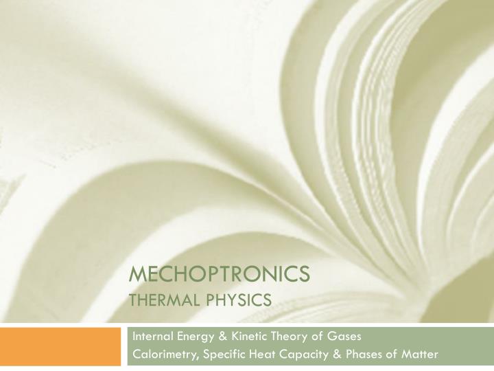 mechoptronics thermal physics