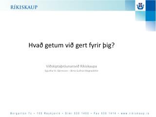 hva getum vi gert fyrir ig