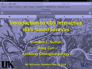 Introduction to KGS Interactive Web-based Services