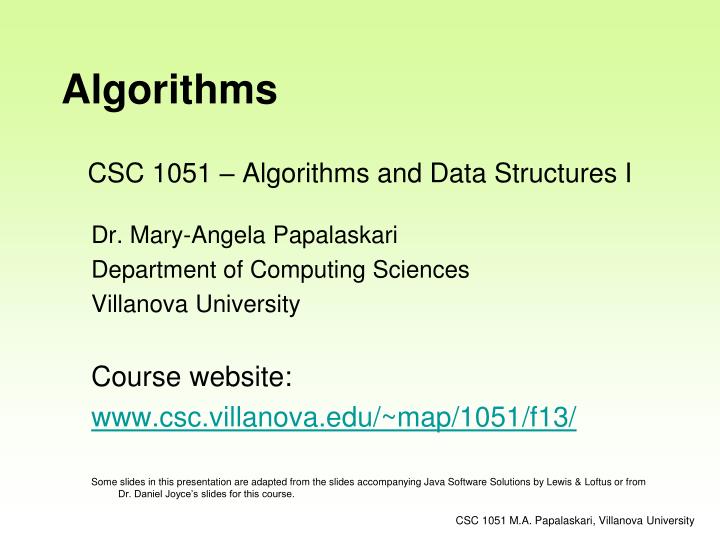 csc 1051 algorithms and data structures i