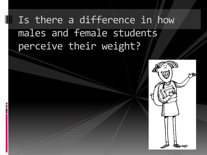 is there a difference in how males and female students perceive their weight
