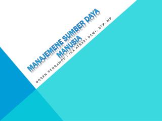 manajemene sumber daya manusia