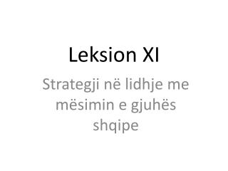leksion xi