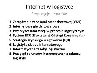 internet w logistyce