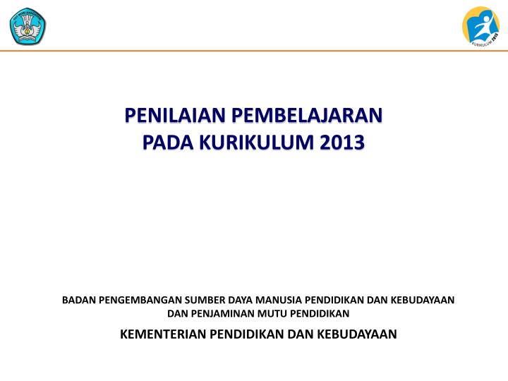 penilaian pembelajaran pada kurikulum 2013