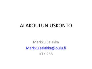alakoulun uskonto