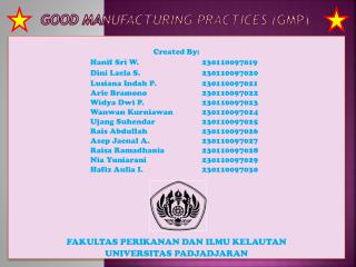 good manufacturing practices gmp