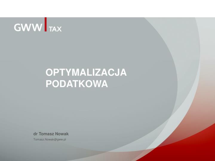 optymalizacja podatkowa