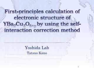 Yoshida Lab Tatsuo Kano