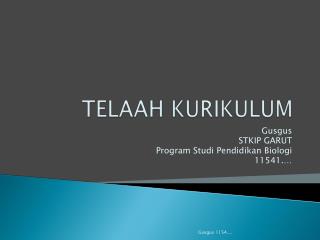 telaah kurikulum