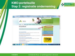 kmo portefeuille stap 2 registratie onderneming