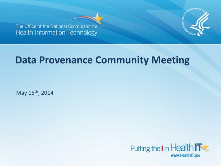 data provenance community meeting