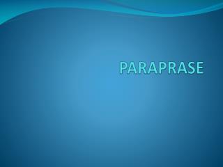 paraprase