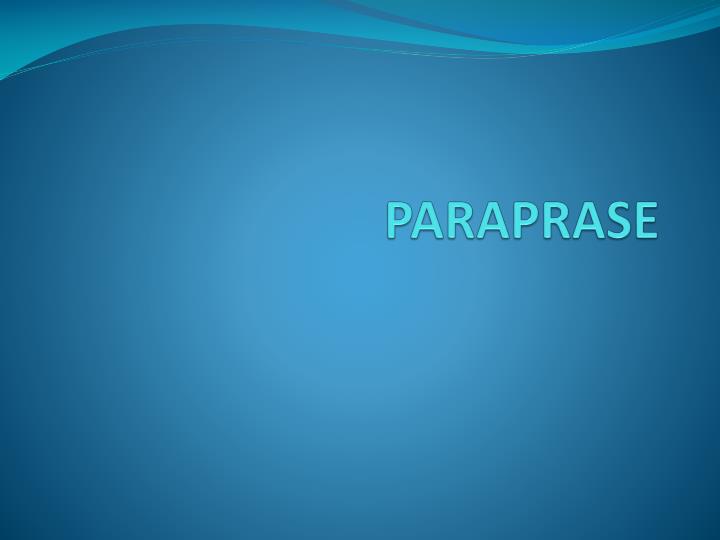 paraprase