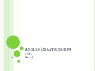 Angles Relationships