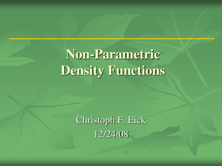 non parametric density functions