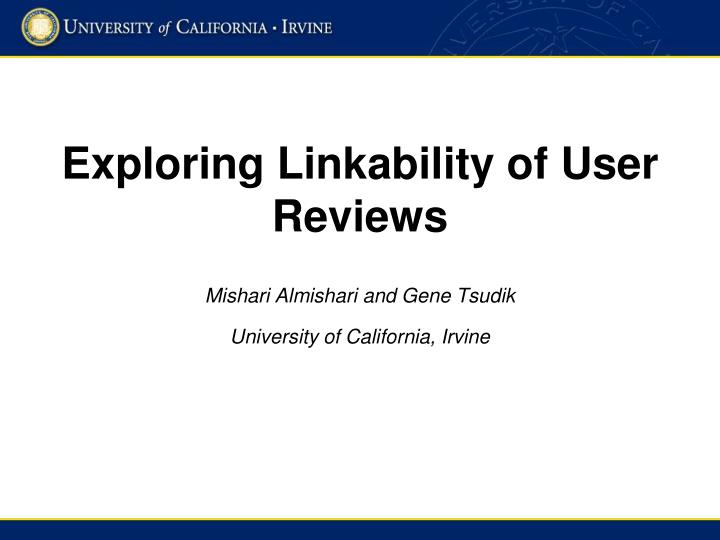 exploring linkability of user reviews